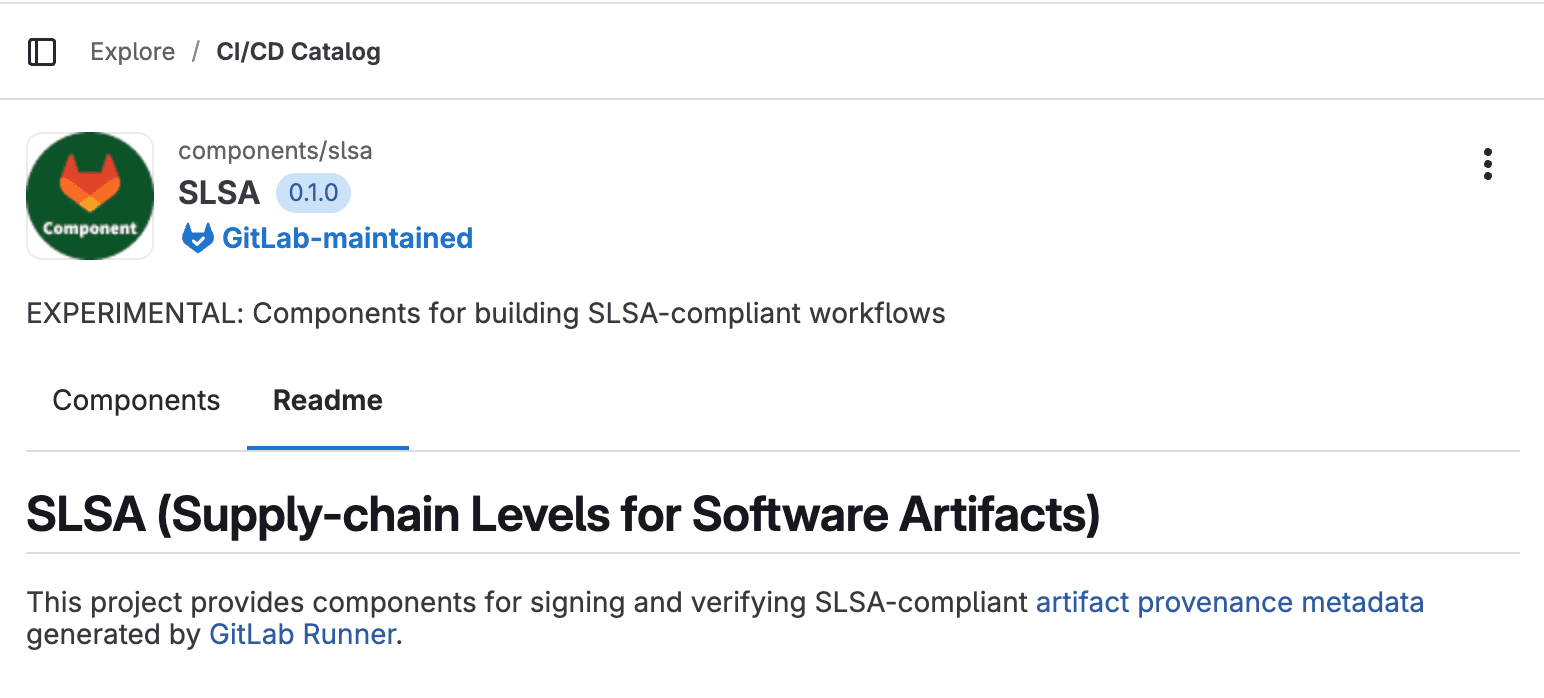 Achieve SLSA Level 1 compliance with CI/CD components