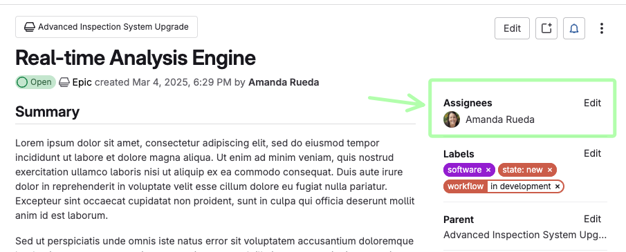 チームメンバーにエピックを割り当て