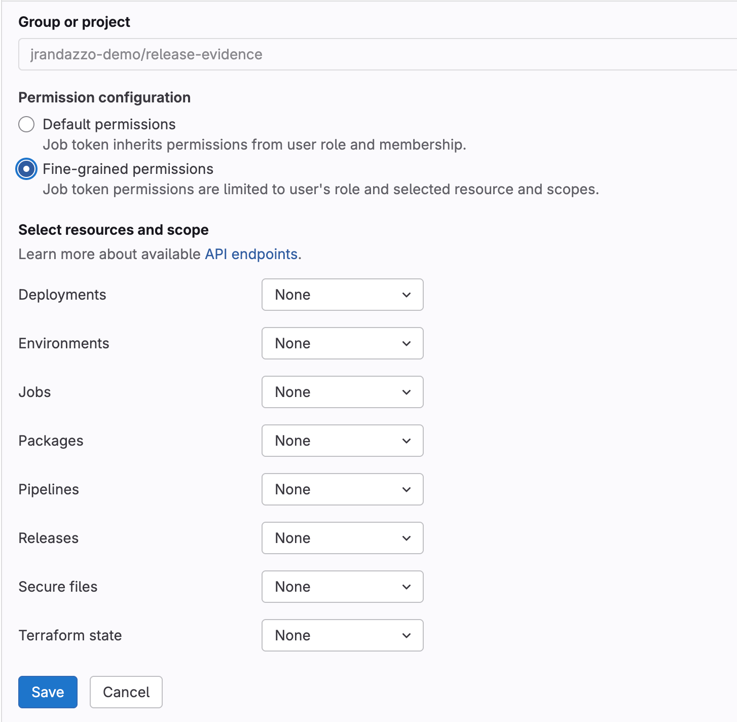Fine-grained permissions for CI/CD job tokens