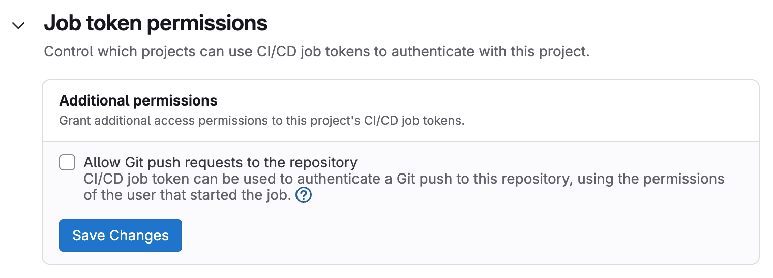CI/CD job tokens can authenticate Git push requests