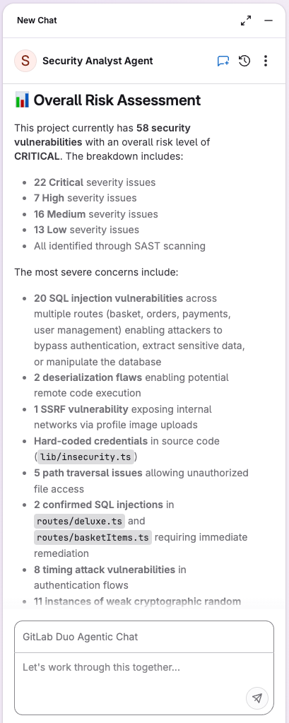 GitLab Security Analyst Agent for Duo Agent Catalog (beta)