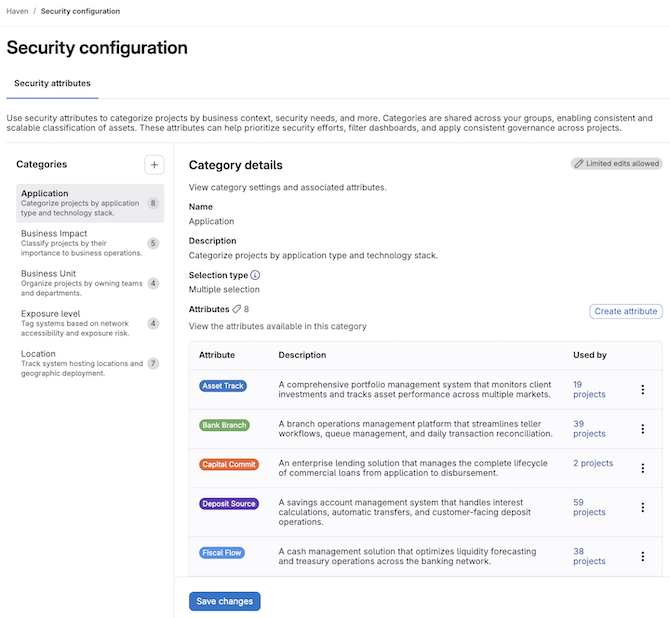 Security attributes (Beta)