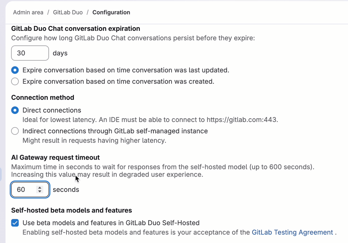 AI gateway timeout setting