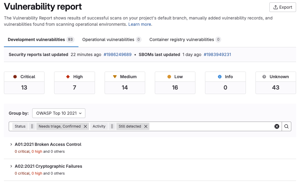 Advanced vulnerability management available in Self-Managed and Dedicated environments