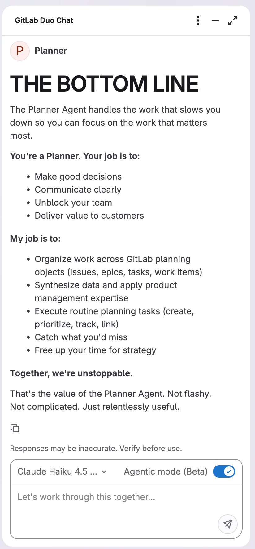 Additional Planner Agent features available in beta