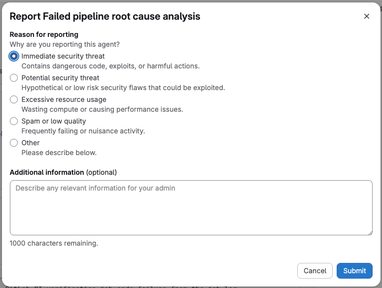 Report agents and flows to administrators