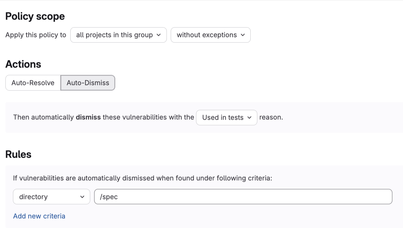 Auto-dismiss irrelevant vulnerabilities with vulnerability management policies