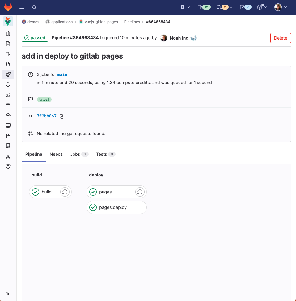 vuejs-gitlab-pages-pipeline