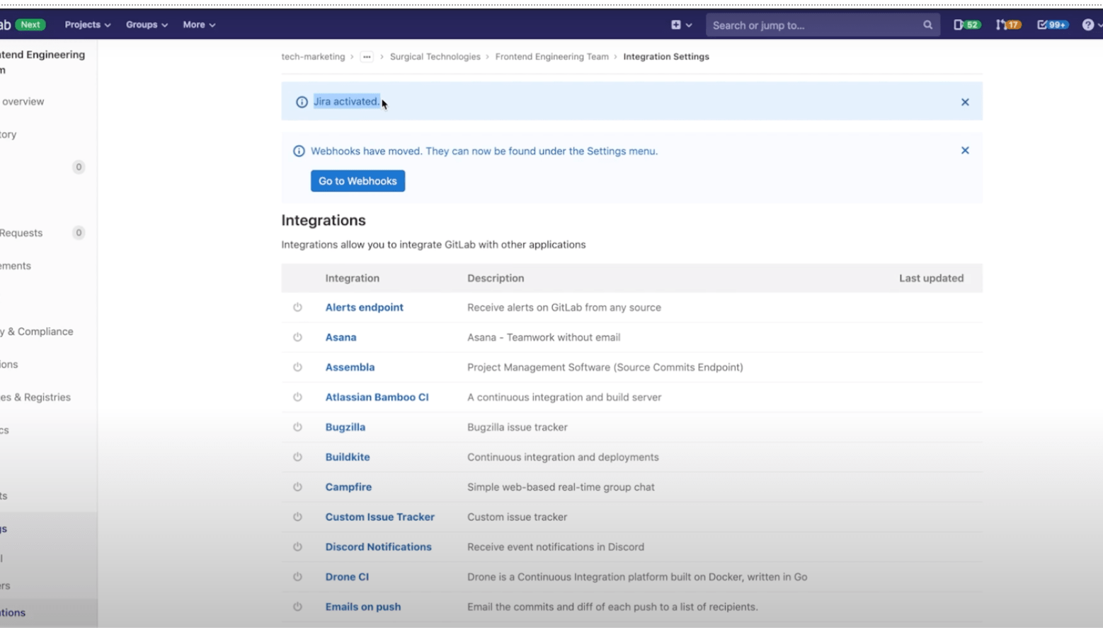 Active Jira
Integration