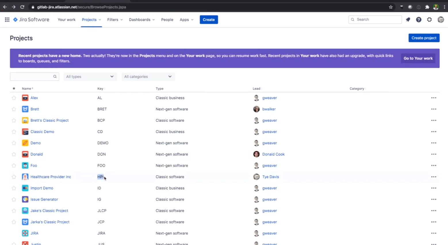 Locate your project key in Jira