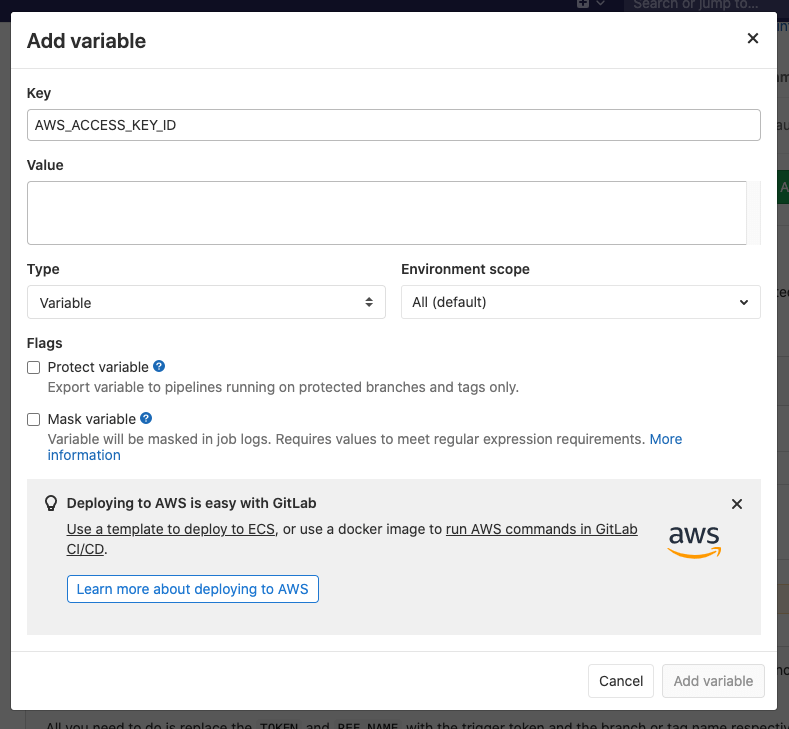 In-product guidance for
AWS