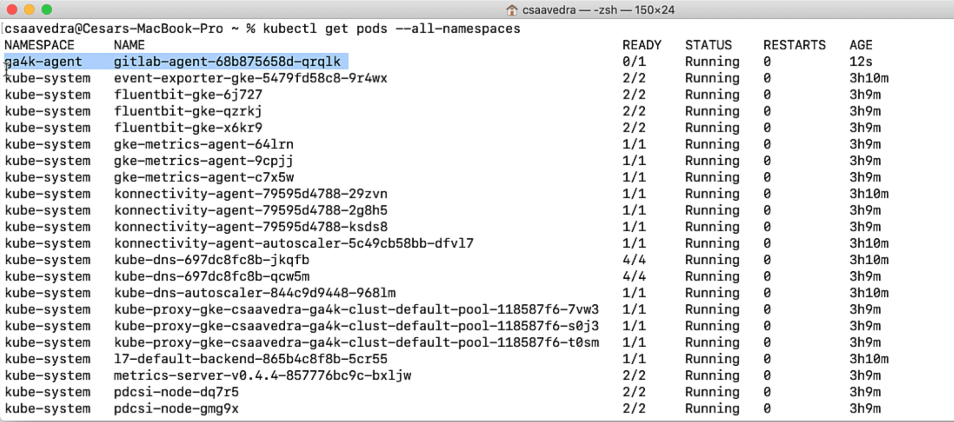 Agent up and running on your K8s cluster