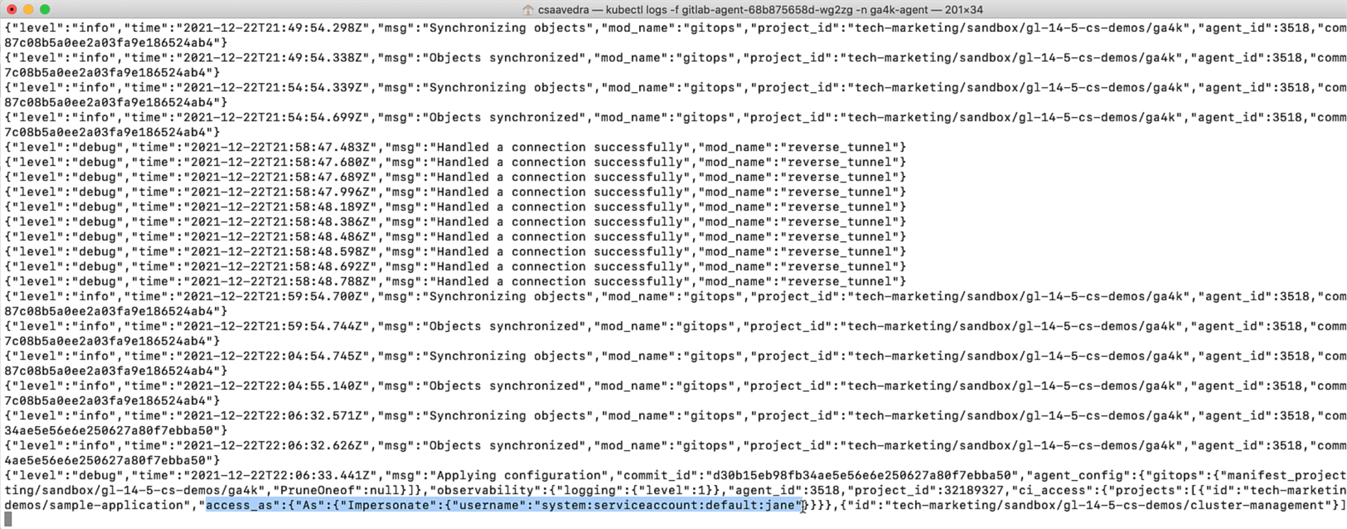 Agent updated with user impersonation