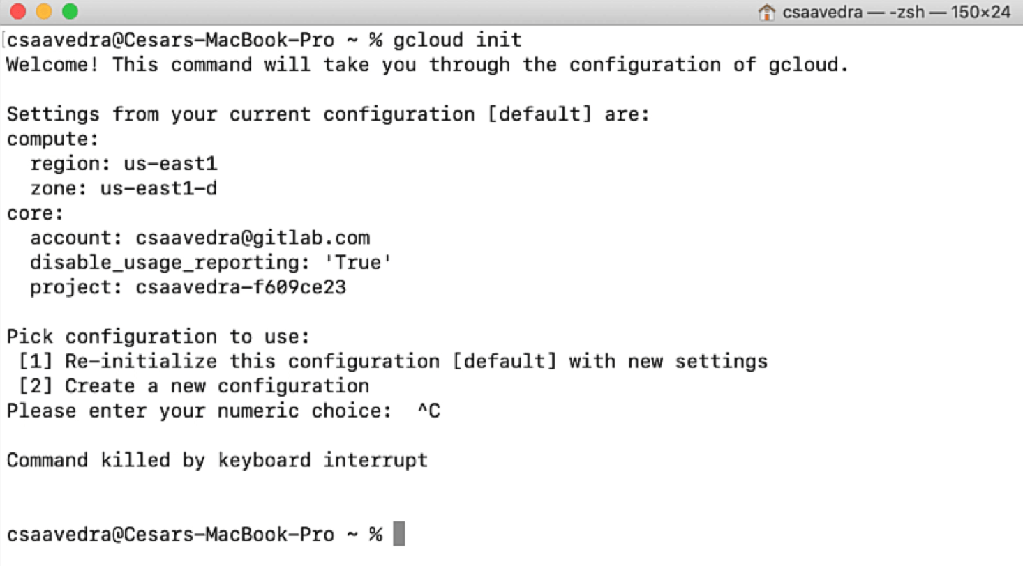 Checking your GCP connectivity parameters