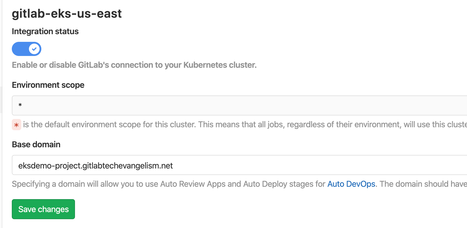 AutoDevOps Base Domain