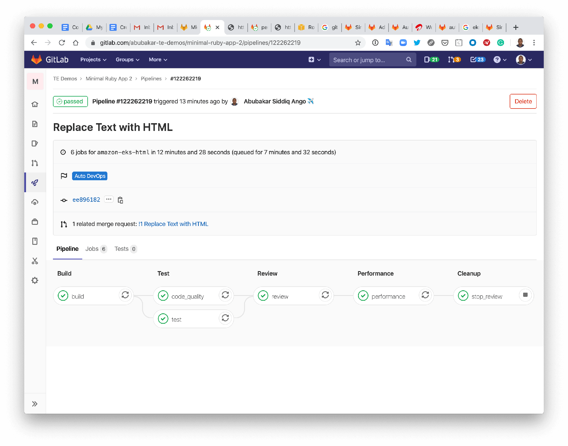 New MR pipeline test