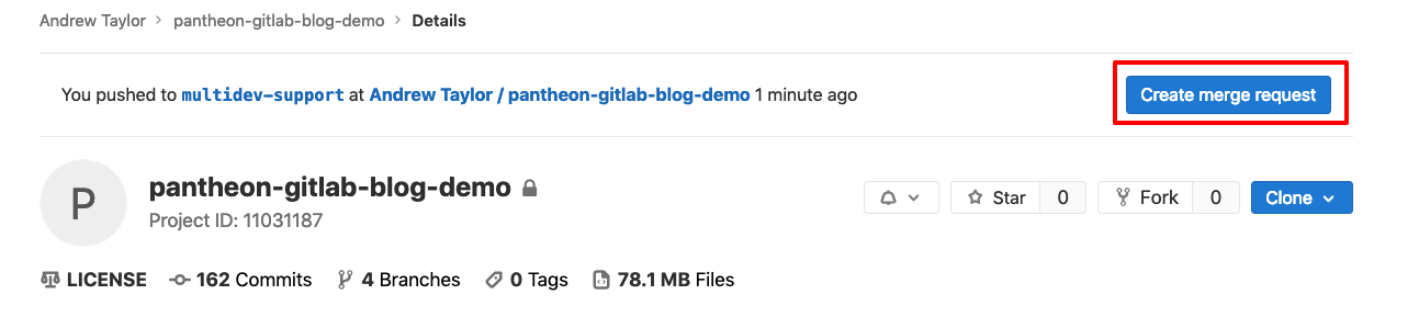 create merge request