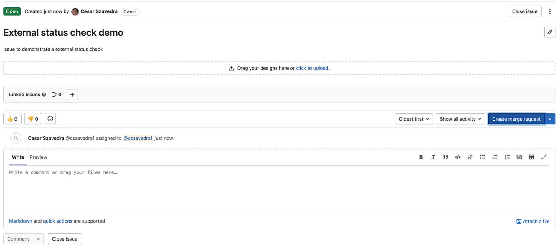 create a merge request