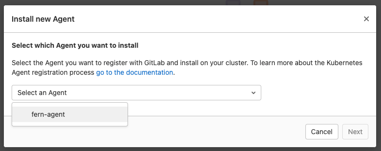 How to select your agent in GitLab