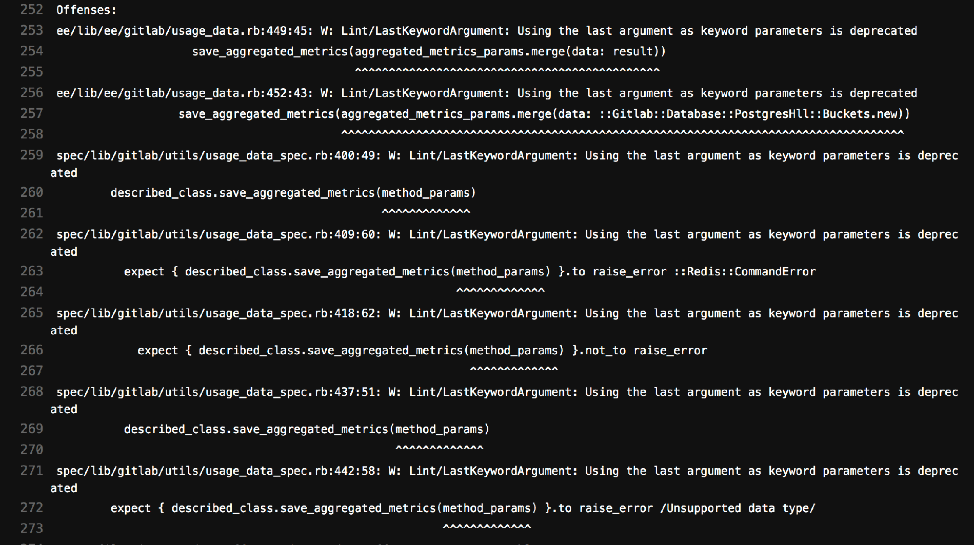 LastKeywordArgument RuboCop offenses