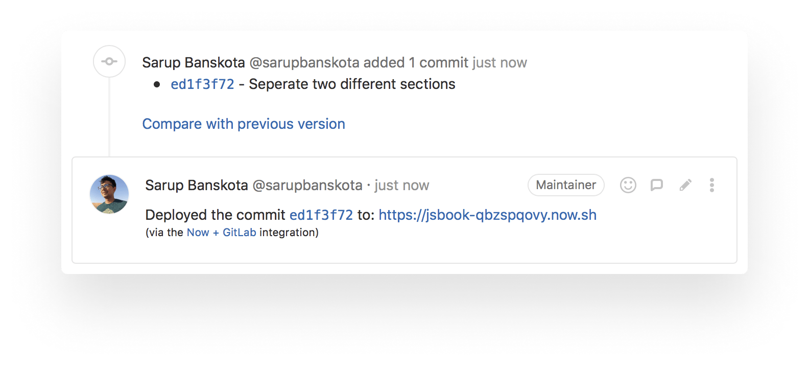GitLab commit