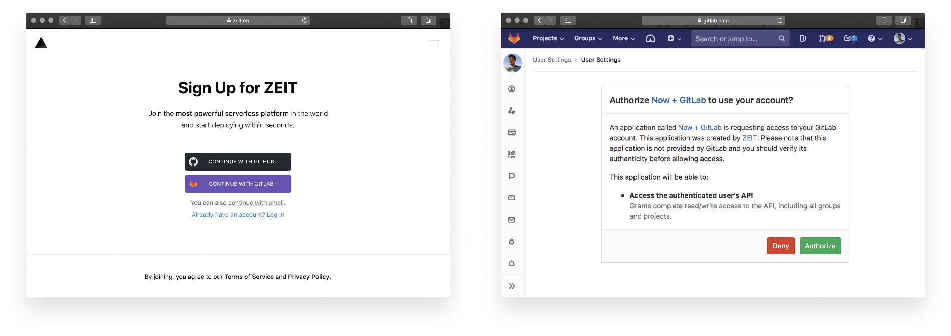 sign up for Now for GitLab