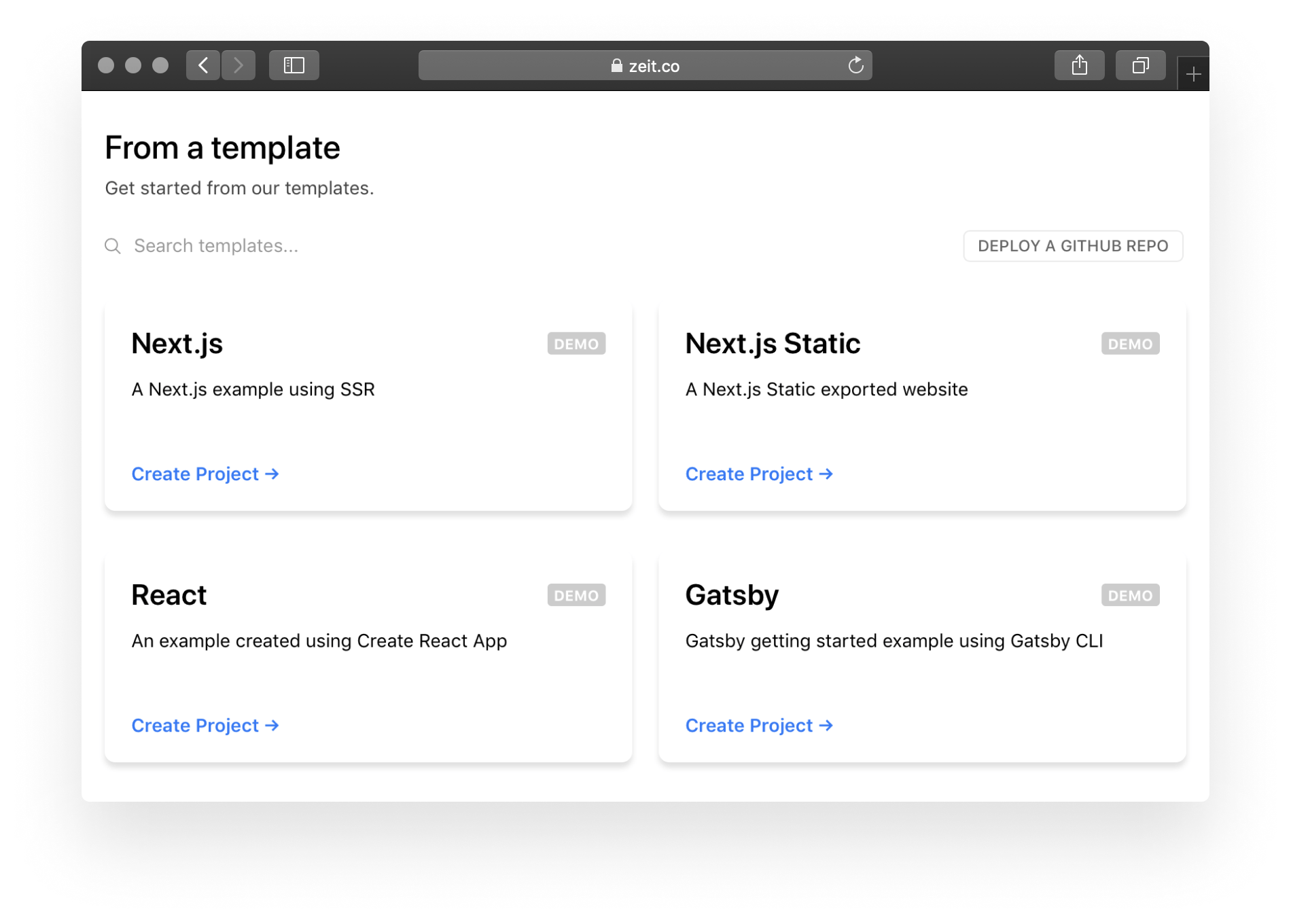 quick start templates