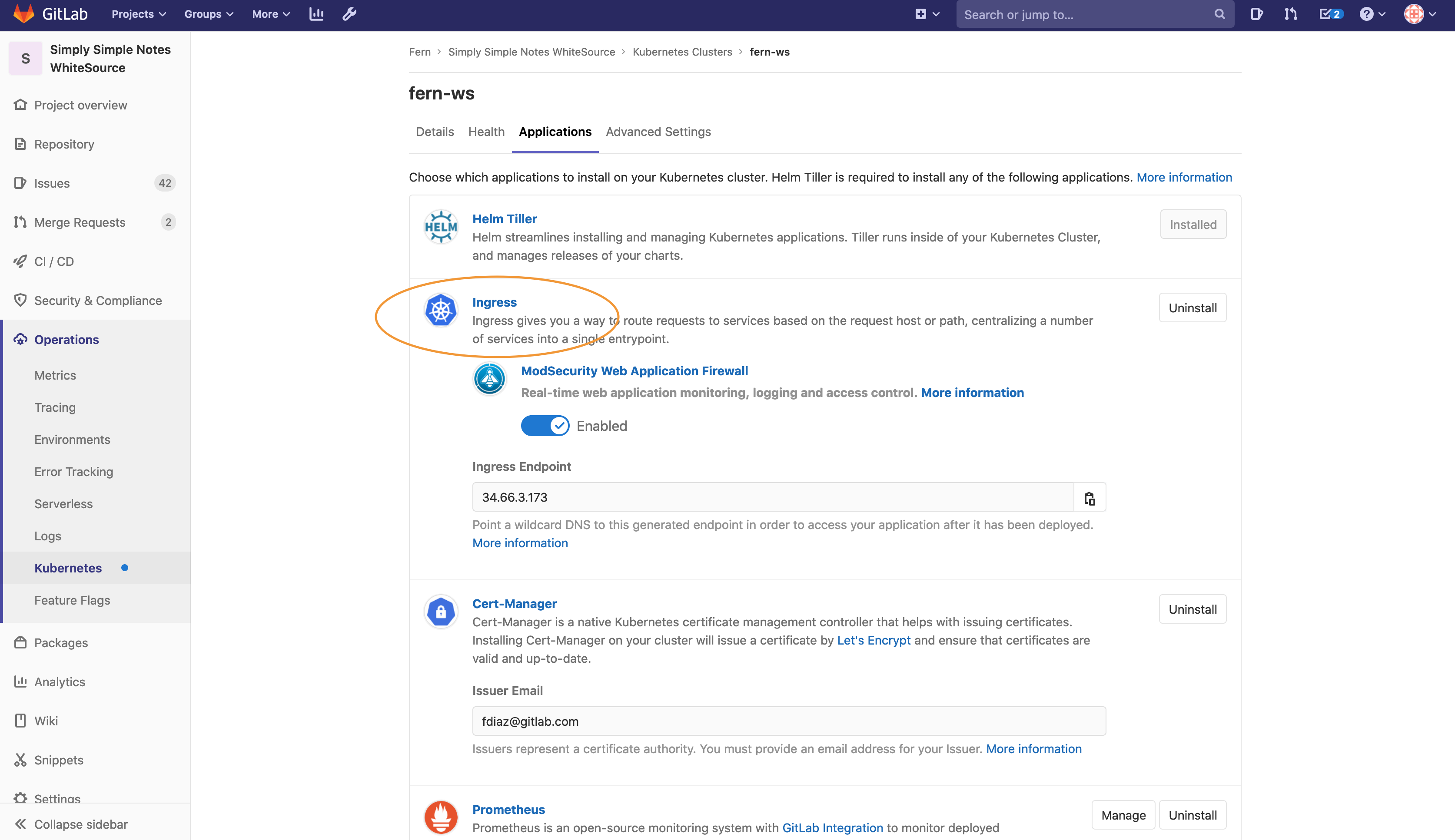 ingress installation